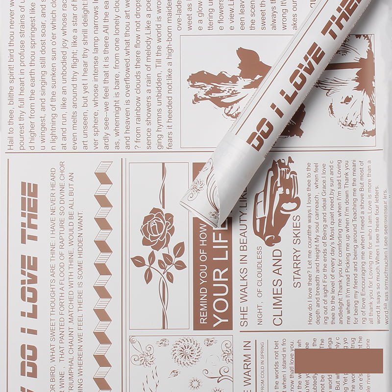 MYHC-21 Papier do pakowania kwiatów w stylu retro gazety ze skóry bydlęcej