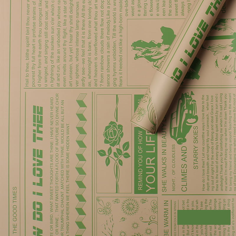 MYHC-21 Papier do pakowania kwiatów w stylu retro gazety ze skóry bydlęcej