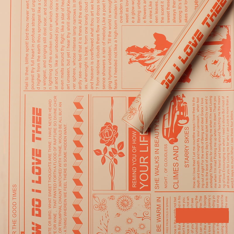 MYHC-21 Papier do pakowania kwiatów w stylu retro gazety ze skóry bydlęcej