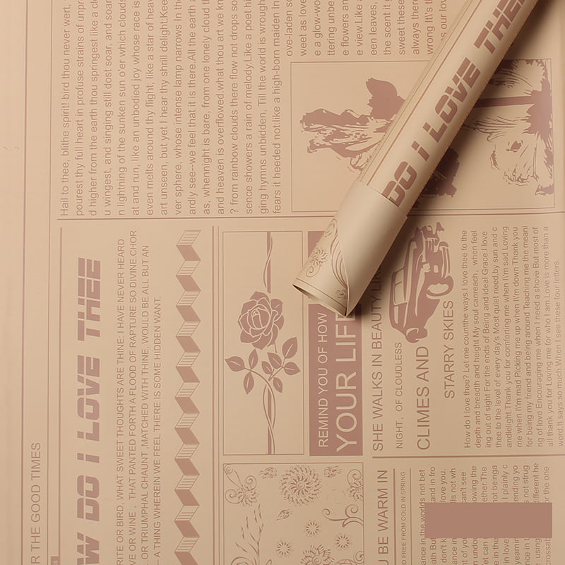 MYHC-21 Papier do pakowania kwiatów w stylu retro gazety ze skóry bydlęcej