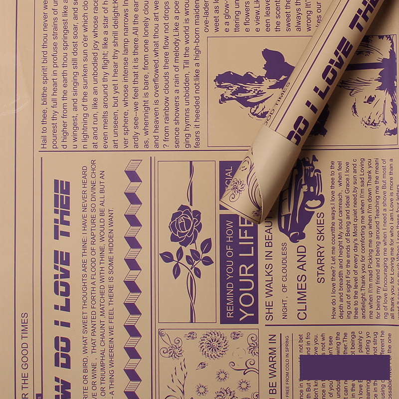 MYHC-21 Papier do pakowania kwiatów w stylu retro gazety ze skóry bydlęcej