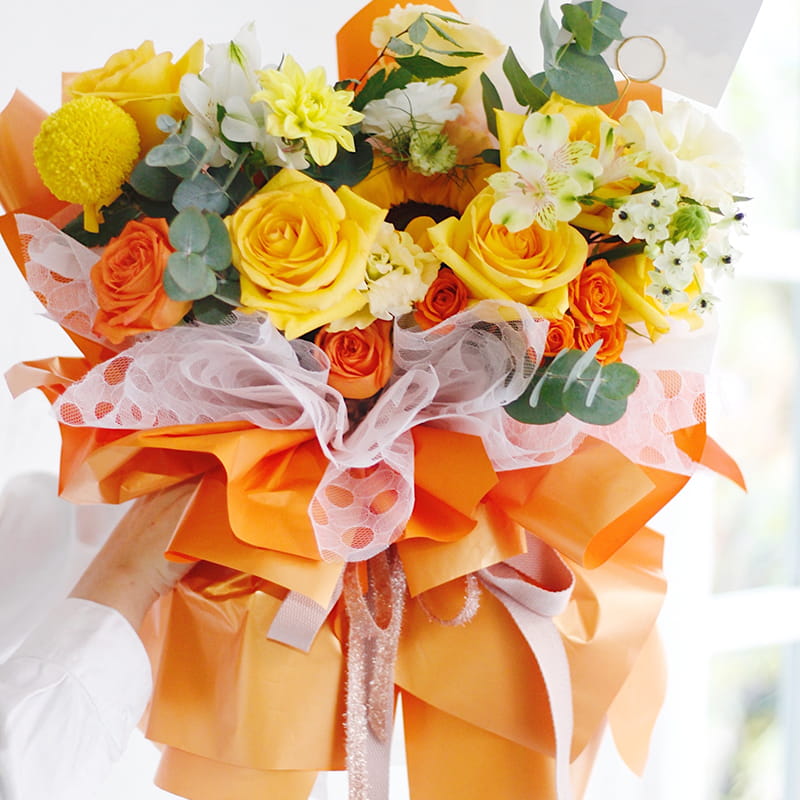 Papier do pakowania BOPP MYHC-36 Fantasy Gold Solid Color Flowers