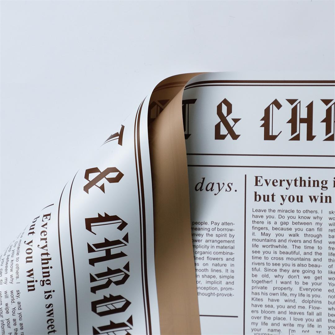 MYHC-41 Jednostronny papier do pakowania kwiatów ze skóry bydlęcej w stylu gazety