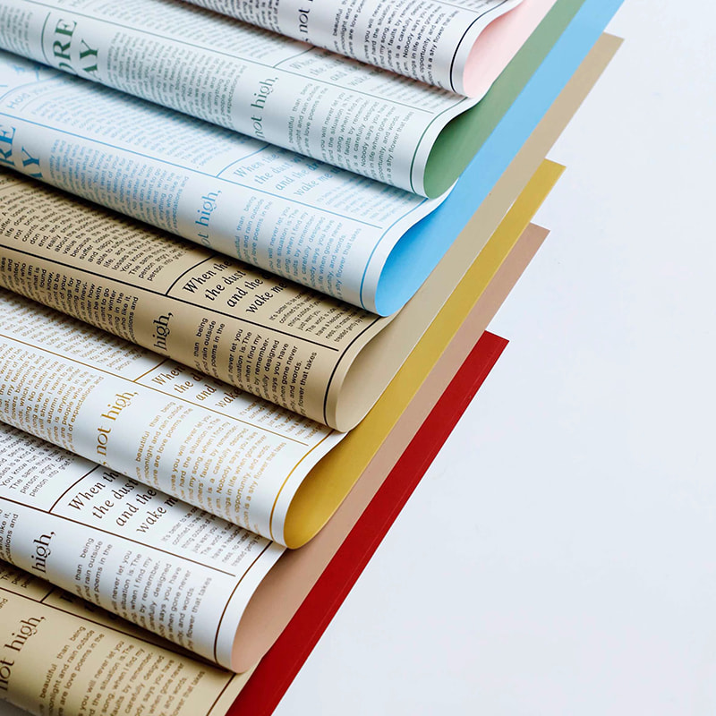 MYHC-41 Jednostronny papier do pakowania kwiatów ze skóry bydlęcej w stylu gazety