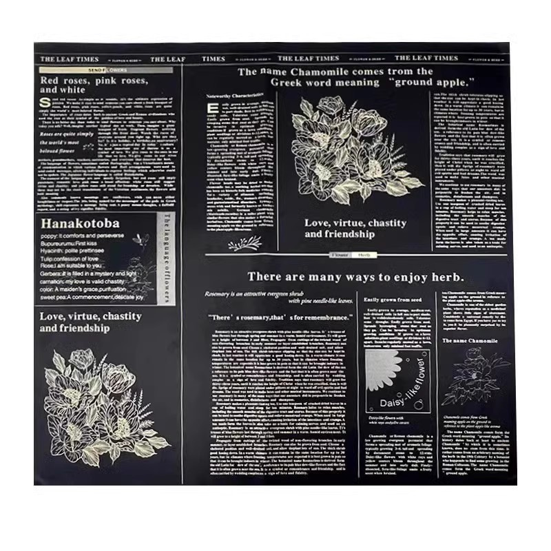 MYHC-52 Herb Golden Light Matowa folia 57×57cm (±2cm) Plastikowa folia do pakowania kwiatów