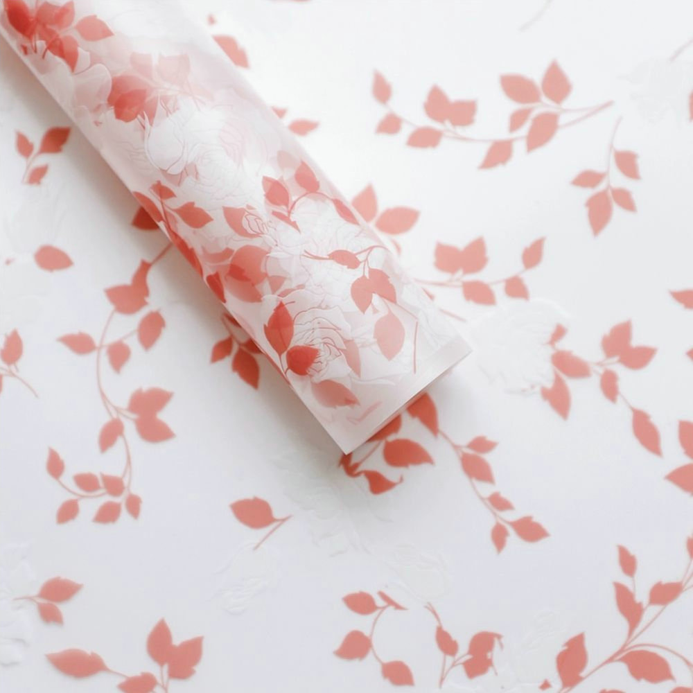 MYHC-79 Rose Print, dwukolorowa, przezroczysta folia do pakowania kwiatów