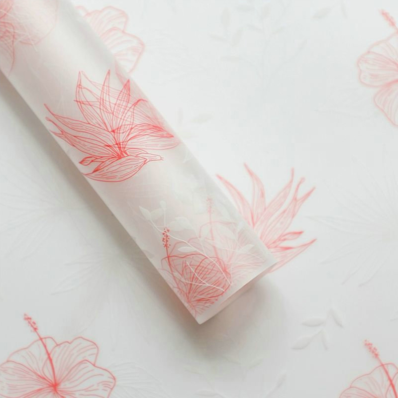 MYHC-80 Proste linie roślinne Przezroczysta folia Papier do pakowania kwiatów