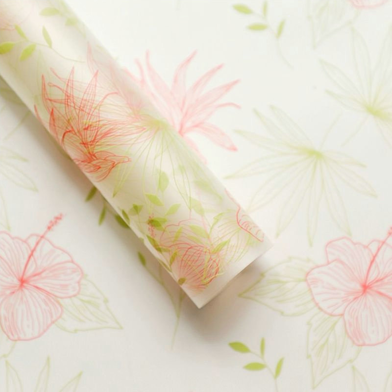 MYHC-80 Proste linie roślinne Przezroczysta folia Papier do pakowania kwiatów