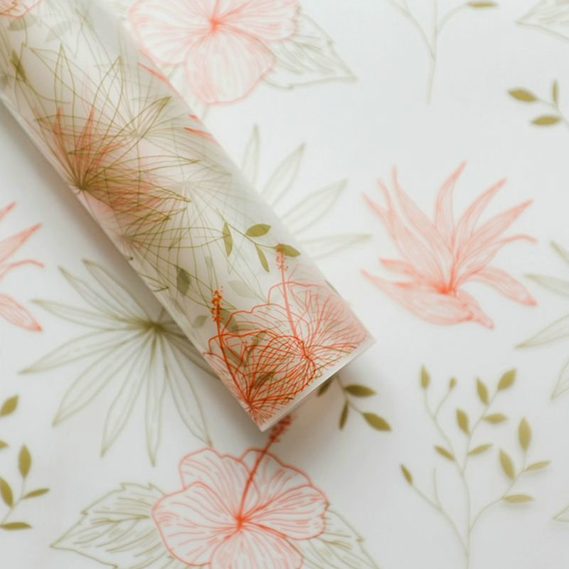 MYHC-80 Proste linie roślinne Przezroczysta folia Papier do pakowania kwiatów
