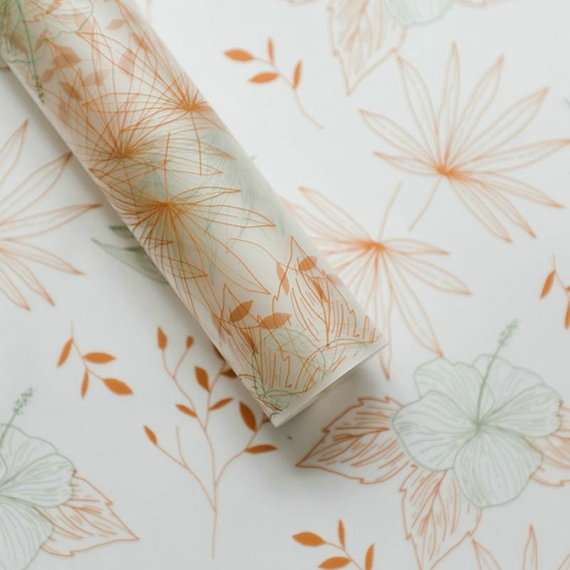 MYHC-80 Proste linie roślinne Przezroczysta folia Papier do pakowania kwiatów