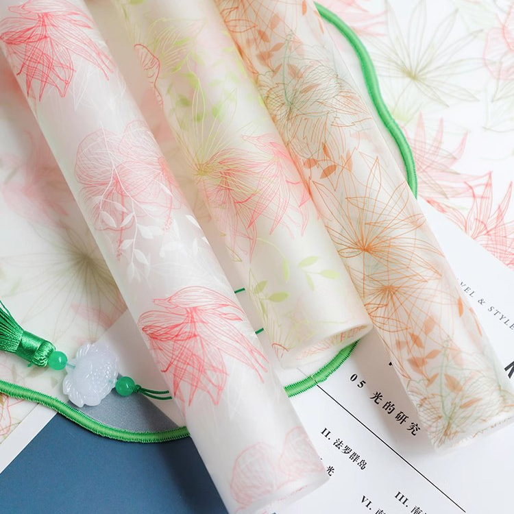 MYHC-80 Proste linie roślinne Przezroczysta folia Papier do pakowania kwiatów