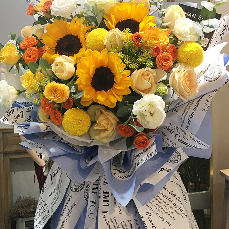 Vintage dwustronny papier do pakowania kwiatów
